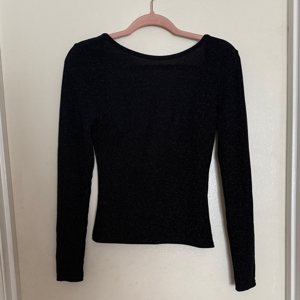 Rouje Navy sparkle  Long-Sleeve solyana top NWOT